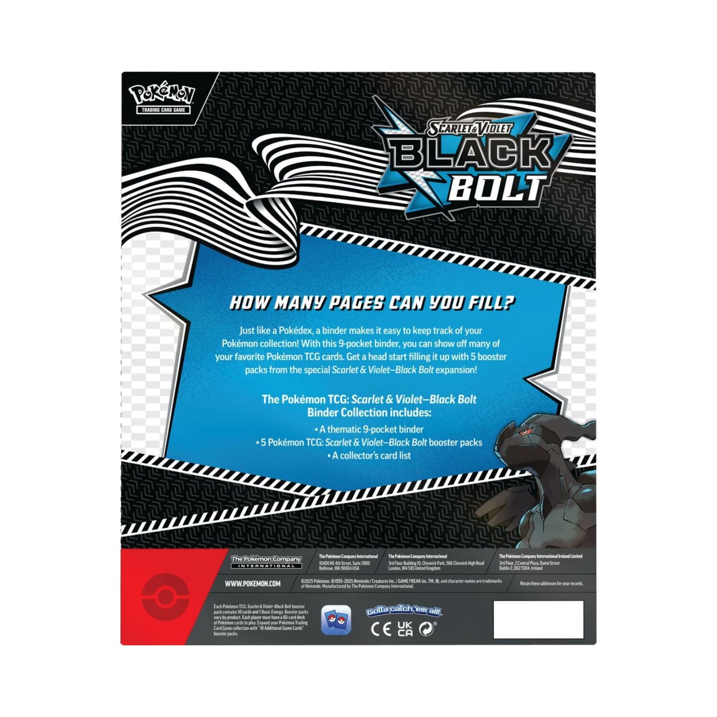 Pokemon TCG Black Bolt Binder Collection Ingles
