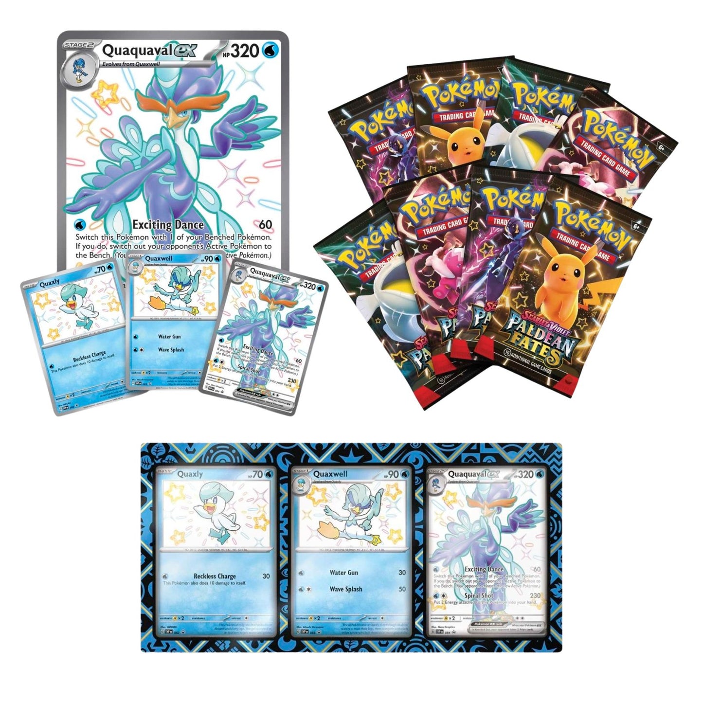 Pokemon TCG Paldean Fates Quaquaval Ex Premium Collection Ingles