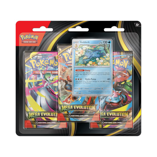 Pokemon TCG Mega Evolution Tripack Blister Golduck Ingles