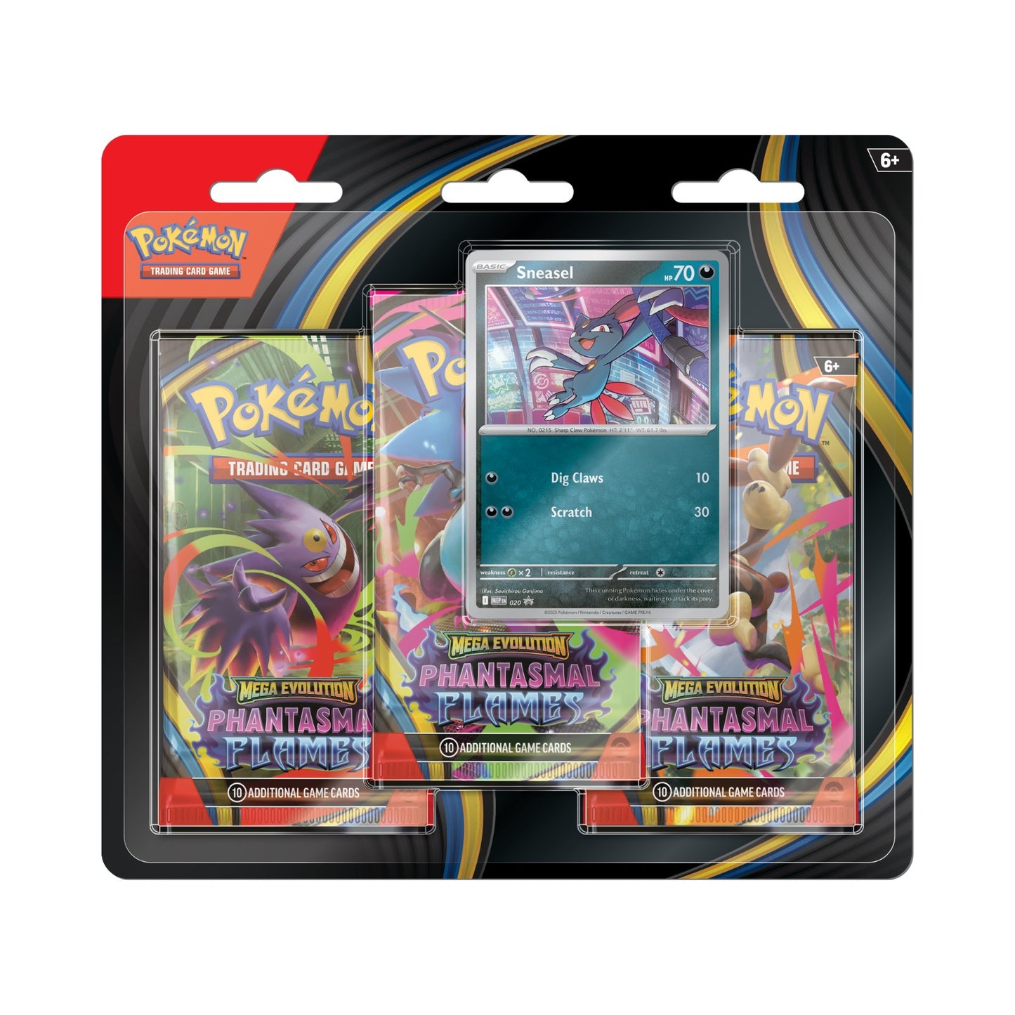 Pokemon TCG Phantasmal Flames Sneasel Tripack Blister Ingles