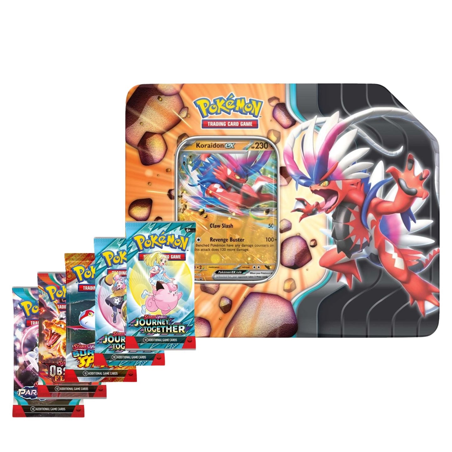 Pokemon TCG Slashing Legends Tin Koraidon Ex Ingles
