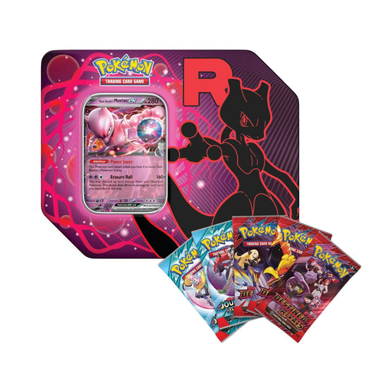 Pokemon TCG Team Rocket Tin Mewtwo Ex Ingles
